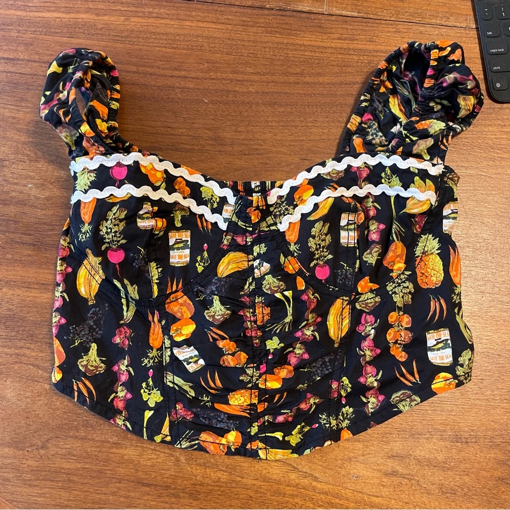 Urban Outfitters Selena printed corset crop top